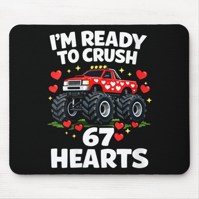 Women's I'm Ready To Crush 67 Hearts Truck Valenti Mousepad (Vorne)