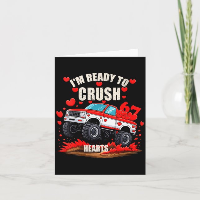 Women's I'm Ready To Crush 6 7 Hearts Truck Funny  Karte (Vorderseite)