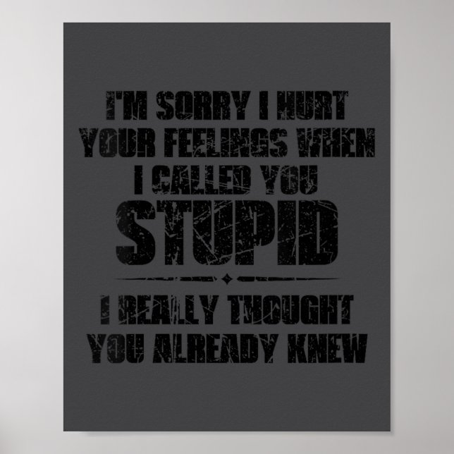 Womens I'm Sorry I Hurt Your Feelings When I Calle Poster (Vorne)