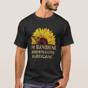 Womens Im Sunshine Huricane Sonnenblume Butterfly  T-Shirt