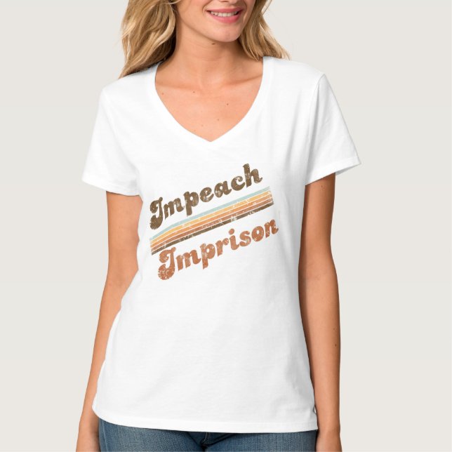 Women's Impeach | Imprison V-Neck T-Shirt (Vorderseite)