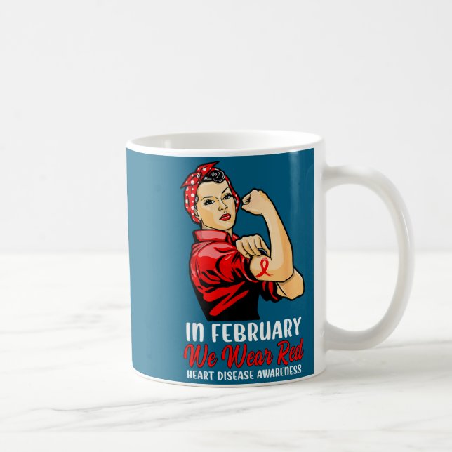 Womens In February We Wear Red - Heart Disease Awa Kaffeetasse (Rechts)