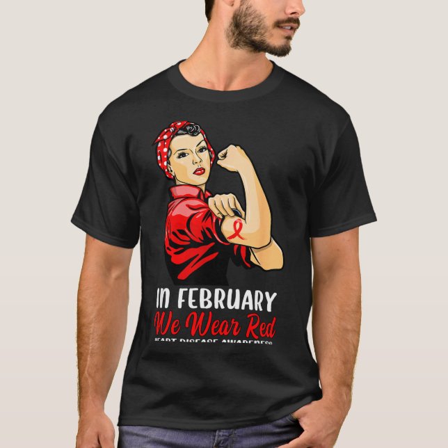 Womens In February We Wear Red - Heart Disease Awa T-Shirt (Vorderseite)