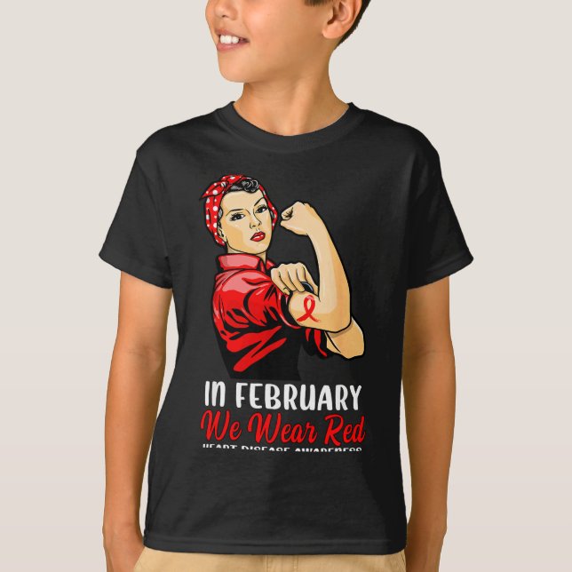 Womens In February We Wear Red - Heart Disease Awa T-Shirt (Vorderseite)