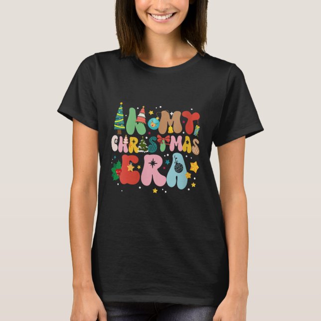 Womens In My Christmas Era Retro Groovy Christmas  T-Shirt (Vorderseite)