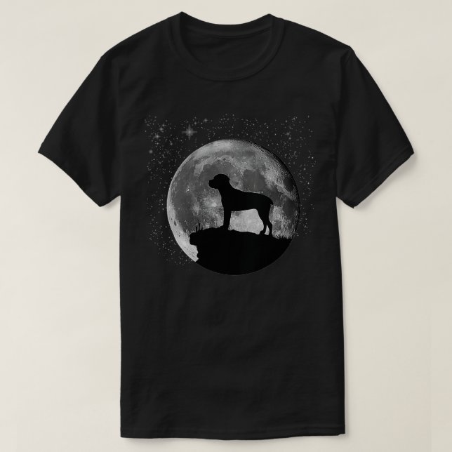 Womens Italian Mastiff Cane Corso Moon VNeck  T-Shirt (Design vorne)