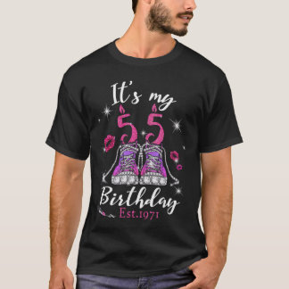 Womens Its My 55th Birthday Sneakers Est 1971 55 Y T-Shirt