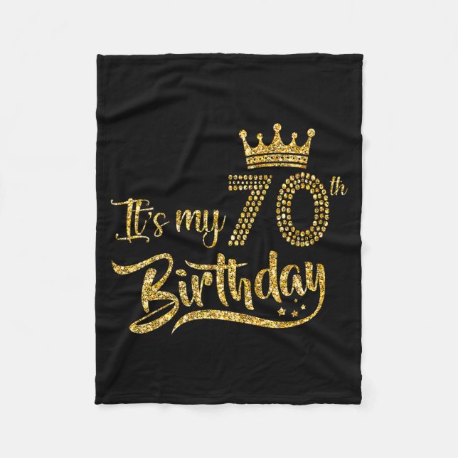 Womens It's My 70th Birthday Crown 70 Yrs Old Birt Fleecedecke (Vorderseite)