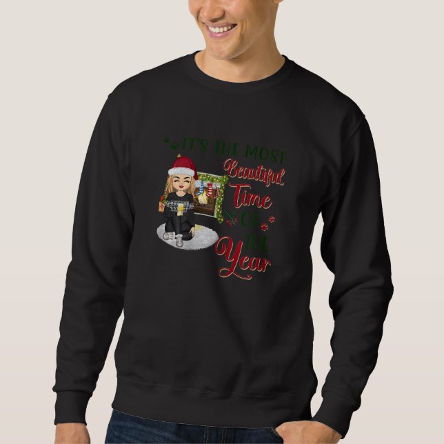 Womens It's The Most Beautiful Time Merry Xmas Jol Sweatshirt (Vorderseite)