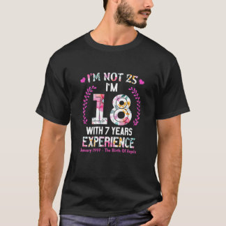 Womens January Girls 1997 25 Birthday 25 Years Old T-Shirt