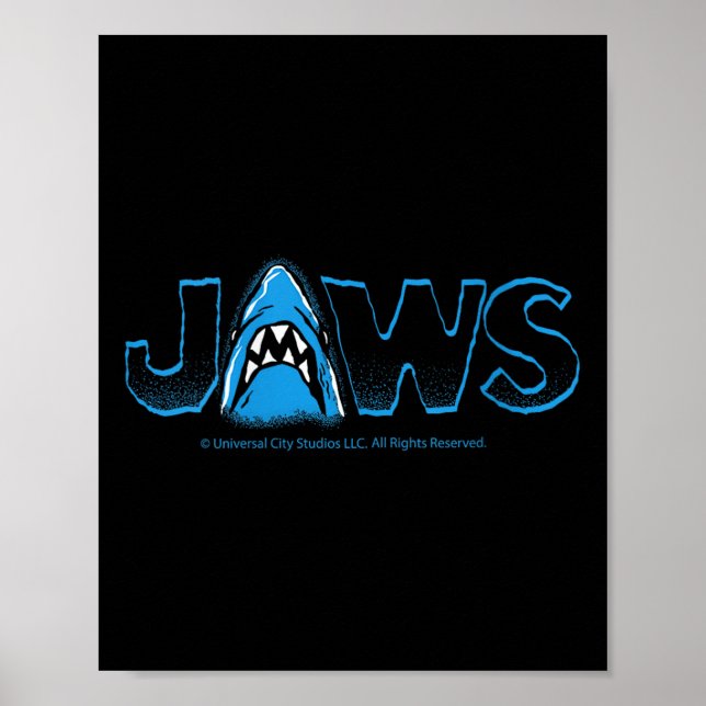Womens Jaws 2025 Clic Shark Movie Icon Design V-ne Poster (Vorne)