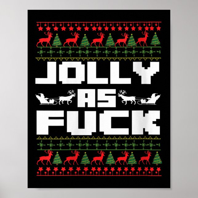 Womens Jolly As For Funny Christmas Raunchy Cuss W Poster (Vorne)