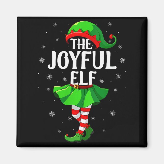 Womens Joyful Elf Christmas Girls Women Elf Squad  Magnet (Vorne)