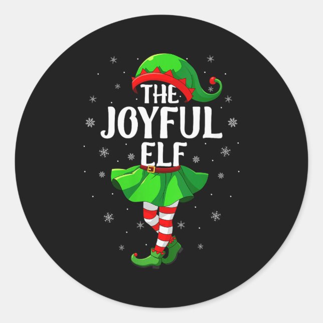 Womens Joyful Elf Christmas Girls Women Elf Squad  Runder Aufkleber (Vorderseite)