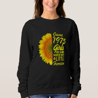 Womens June Girls 1975 Sonnenblume 47. Geburtstag Sweatshirt