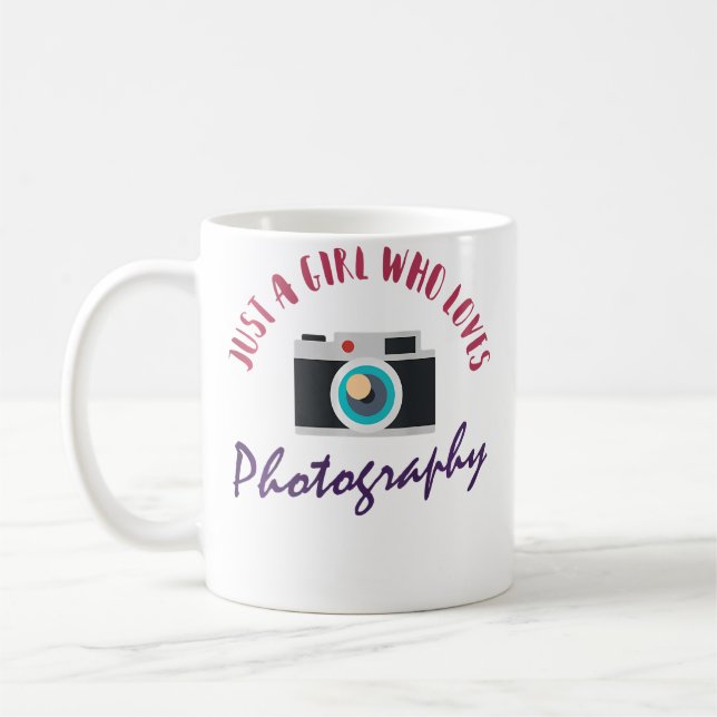 Womens Just A Girl Who Loves Photography  Cute Pho Kaffeetasse (Links)