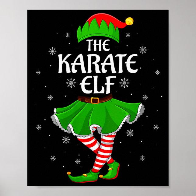 Womens Karate Elf Christmas Family Girls Women Elf Poster (Vorne)