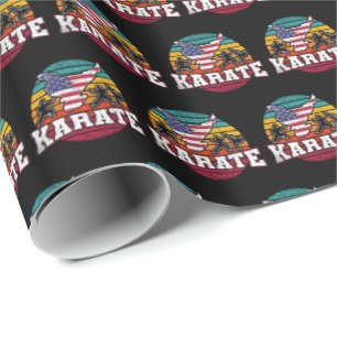Women's Karate - Girls Martial Arts USA Flag Geschenkpapier