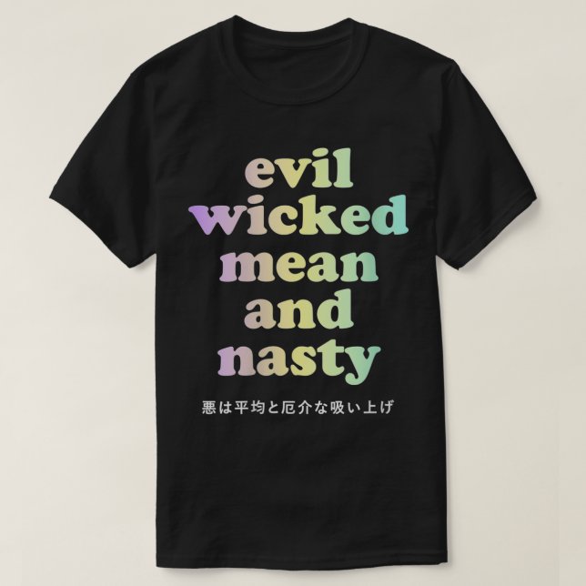 Womens Kawaii Japanese Tet Pastel Goth Evil Wicked T-Shirt (Design vorne)