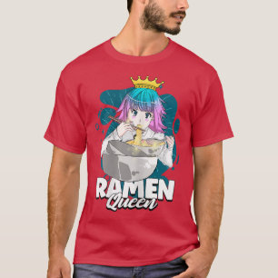 Womens Kawaii Ramen Queen Crown Anime Niedlich Jap T-Shirt