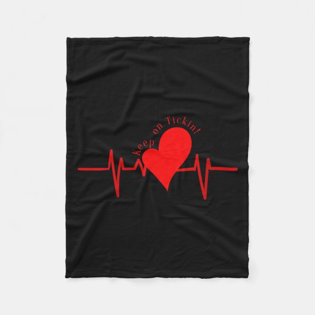 Womens Keep On Tickin! Ekg Heartbeat Cow Valve Hea Fleecedecke (Vorderseite)
