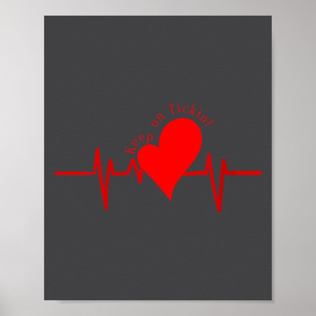 Womens Keep On Tickin! Ekg Heartbeat Cow Valve Hea Poster (Vorne)