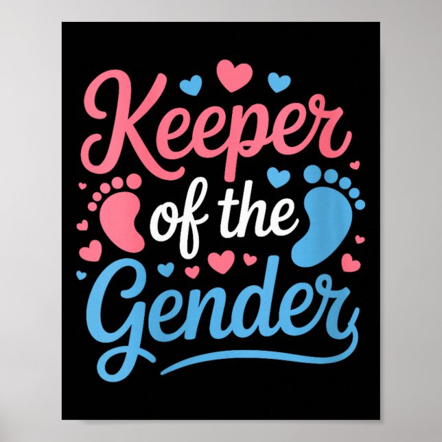 Womens Keeper Of The Gender, Pregnancy Reveal Gend Poster (Vorne)