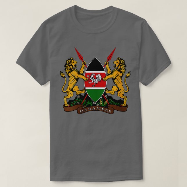 Womens Kenya Coat of Arms World Country Flags Geo T-Shirt (Design vorne)