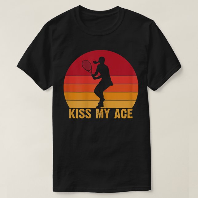 Womens Kiss my Ace lustiges Tennisplayer Tennisspi T-Shirt (Design vorne)