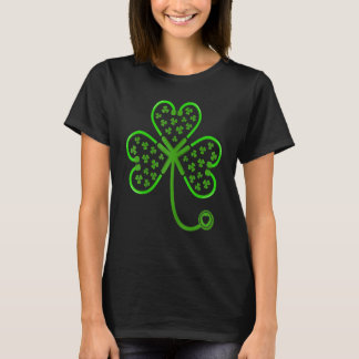 Womens Kleeblatt Stethoscope Nurse St Patricks Day T-Shirt