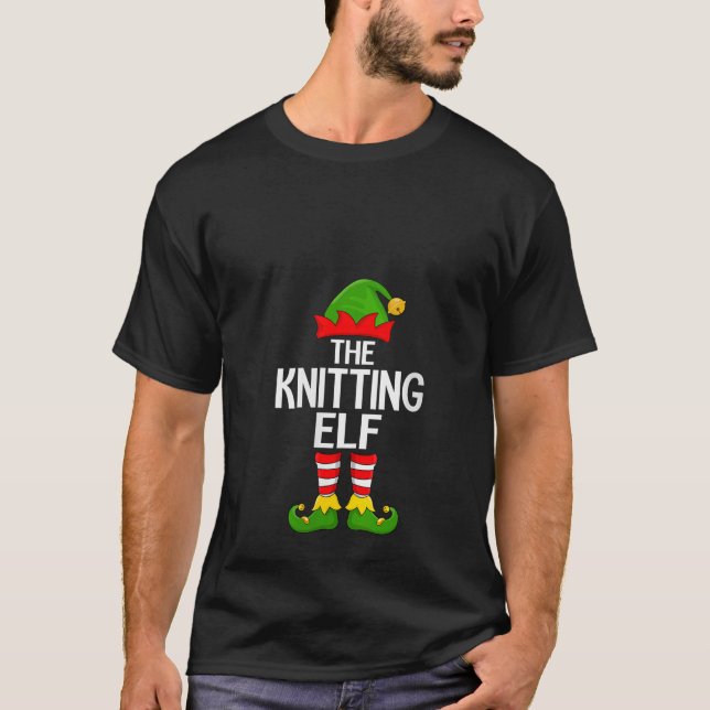 Womens Knitting Elf Xmas Matching Family Elf Squad T-Shirt (Vorderseite)