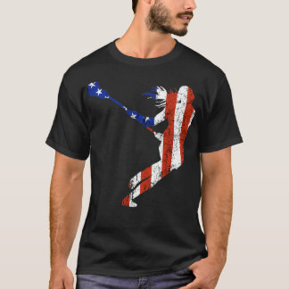 Womens Lacrosse Player Patriotic USA Sport Team A T-Shirt