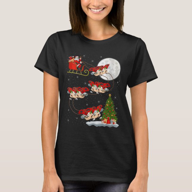 Womens Ladybug Ladybird Santa Sleigh Flying Funny  T-Shirt (Vorderseite)