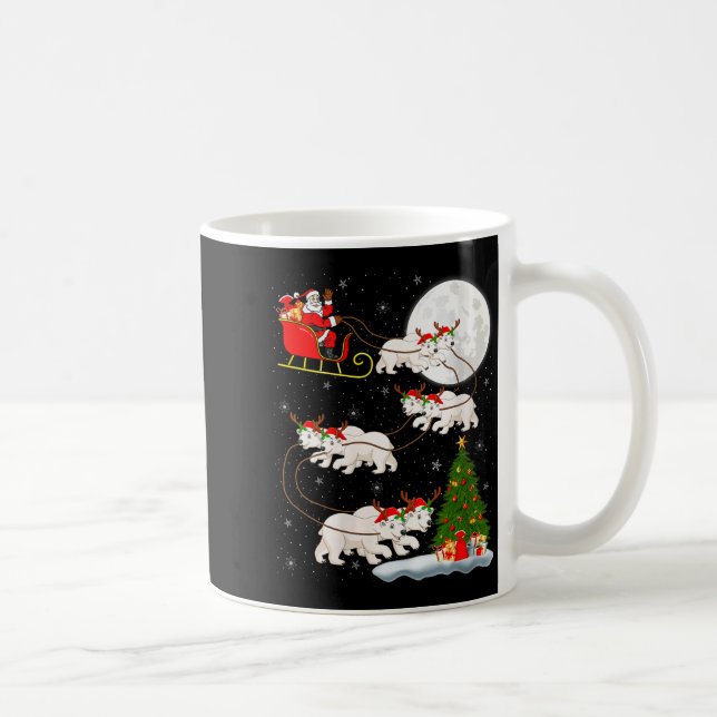 Womens Lar Bear Santa Sleigh Flying Funny Magical  Kaffeetasse (Rechts)