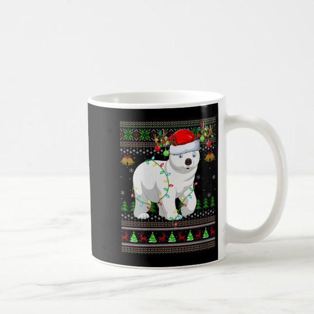Womens Lar Bear Ugly Christmas Sweaters Holiday Sa Kaffeetasse (Rechts)