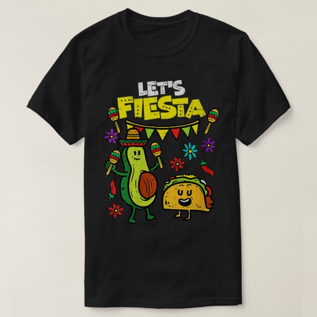 Womens Lasse Fiesta Taco Avocado Funny Cinco De Ma T-Shirt (Design vorne)