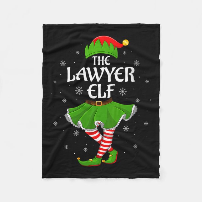 Womens Lawyer Elf Christmas Family Girls Women Elf Fleecedecke (Vorderseite)