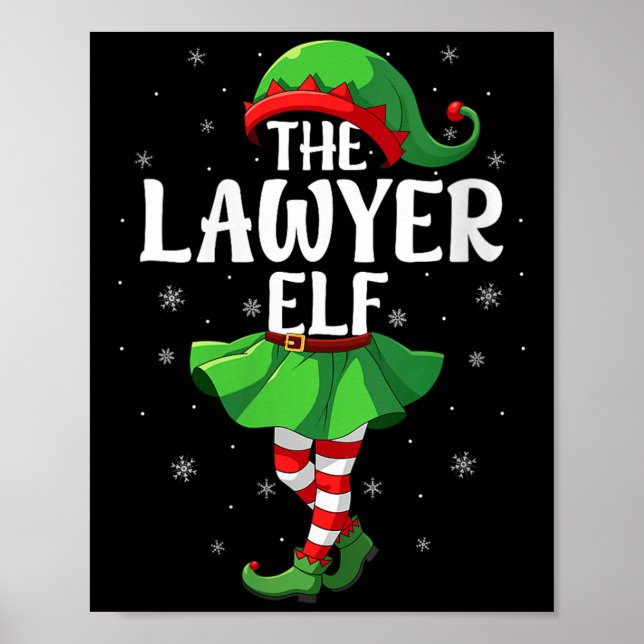 Womens Lawyer Elf Christmas Girls Women Elf Squad  Poster (Vorne)