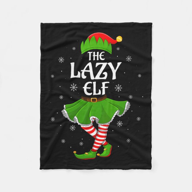 Womens Lazy Elf Christmas Family Girls Women Elf S Fleecedecke (Vorderseite)