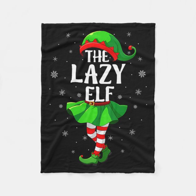 Womens Lazy Elf Christmas Girls Women Elf Squad Xm Fleecedecke (Vorderseite)