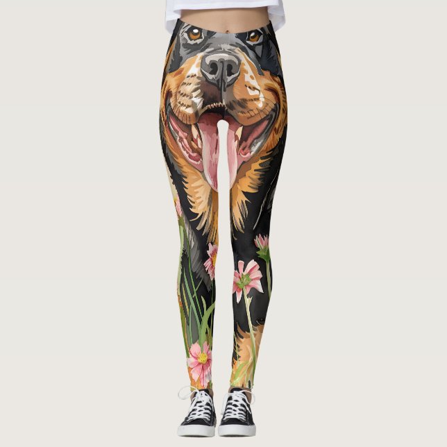 Women's Leggings – Rottweiler Dog Print (Vorderseite)