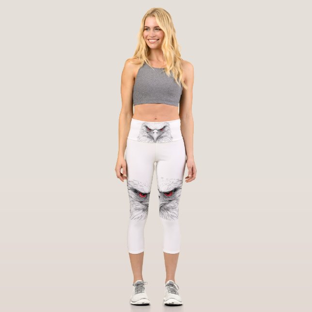 Women's leggings with the image of a bird with red (Vorderseite)