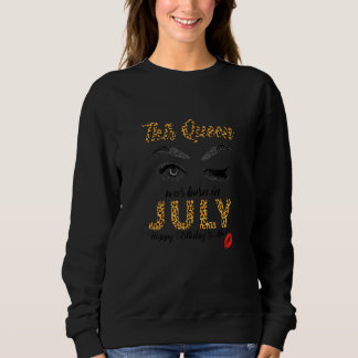 Womens Leopard Diese Königin Geboren im Juli Sweatshirt