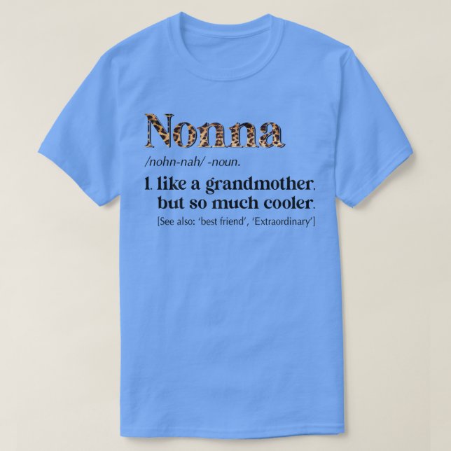 Womens Leopard Nonna Definition Funny Grandma Gesc T-Shirt (Design vorne)