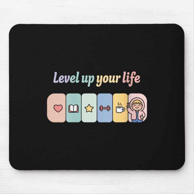 Womens Level Up Your Life Progress Bar Gamer Motiv Mousepad (Vorne)