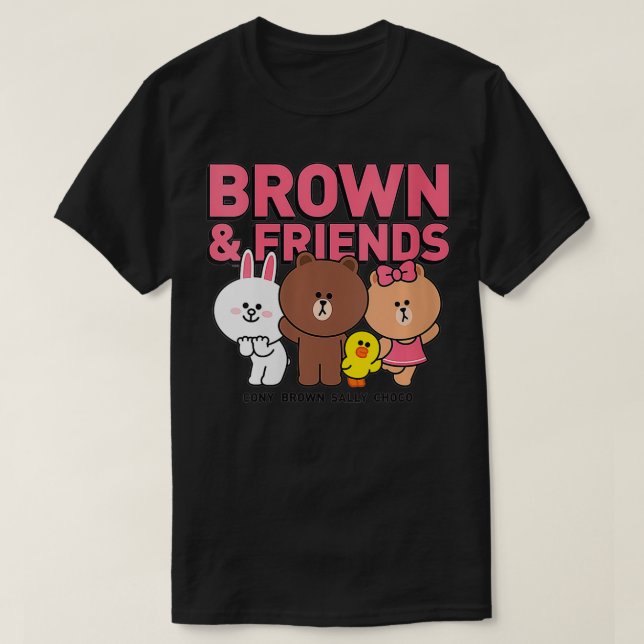 Womens Line Friends Brown & Friends Cast VNeck T-Shirt (Design vorne)