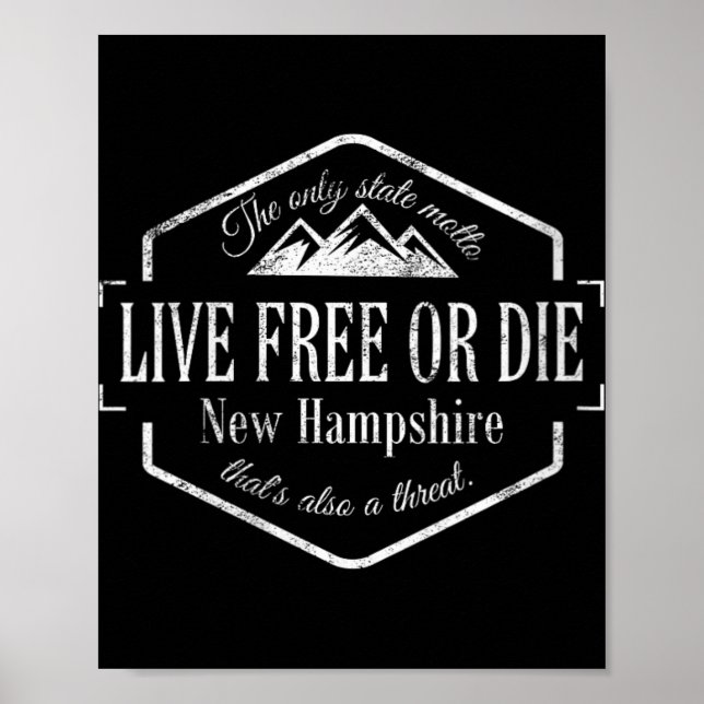 Womens Live Or Die New Hampshire Nh 603 State Mott Poster (Vorne)