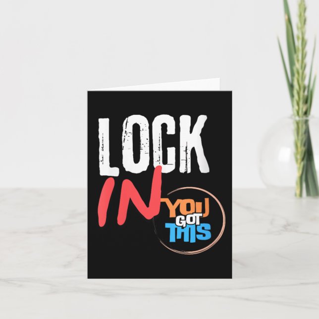 Womens Lock In You Got This Teacher Testing Motiva Karte (Vorderseite)