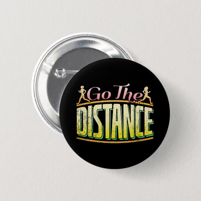 Womens Long Distance Running - Marathon Runner Button (Vorne & Hinten)
