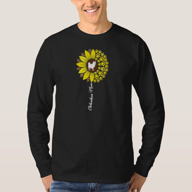 Womens Long Haired Hair Chihuahua Mom Sunflower Ch T-Shirt (Vorderseite)